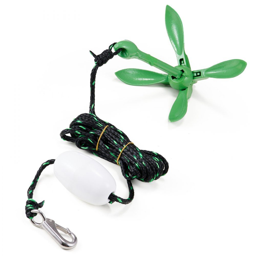 Kajak-Anker-Set, 3,5 lbs Paddle-Board-Anker-Set mit 8 m Seil und Boje, faltbarer kleiner Bootsanker mit Aufbewahrungstasche und Karabinerhaken, Kajak-Zubehör für Kajaks, kleine Boote, Kanus