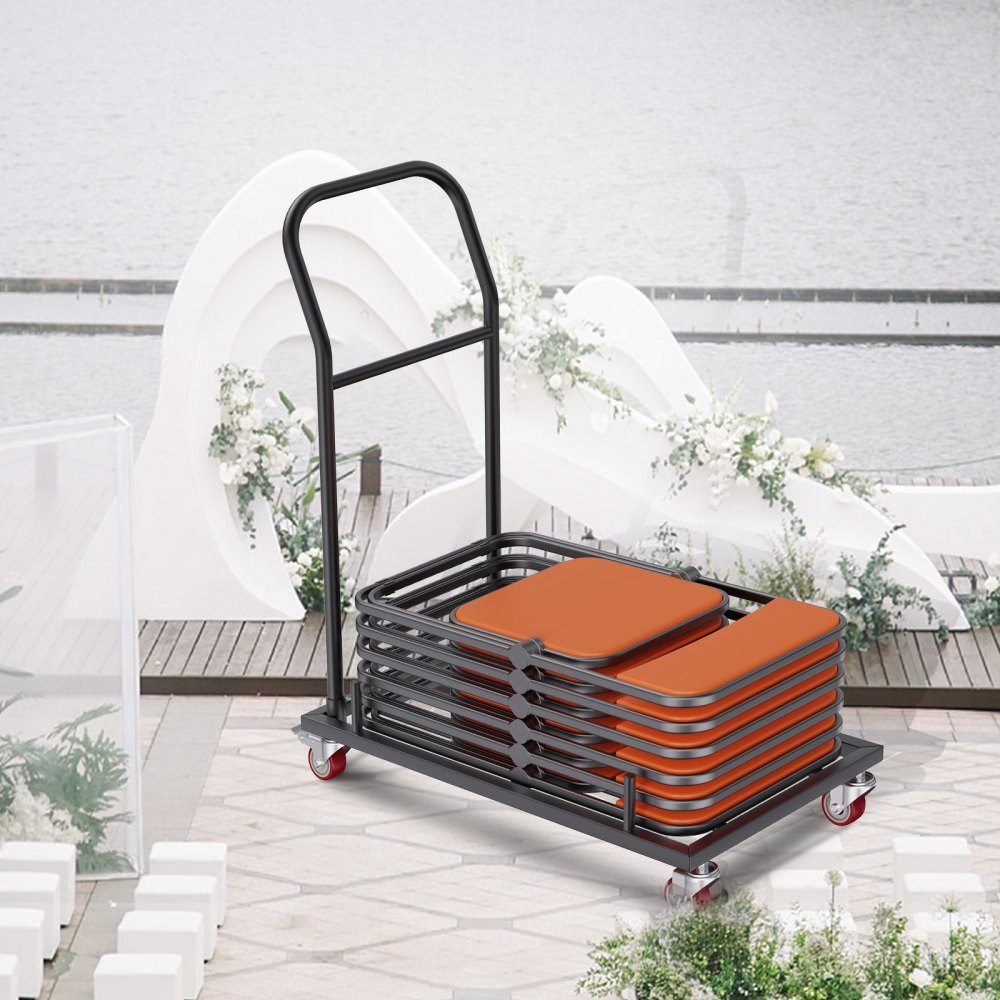 12 chaises chaise pliante chariot de rangement support de chaise pliante fer robuste (les chaises ne sont pas incluses)