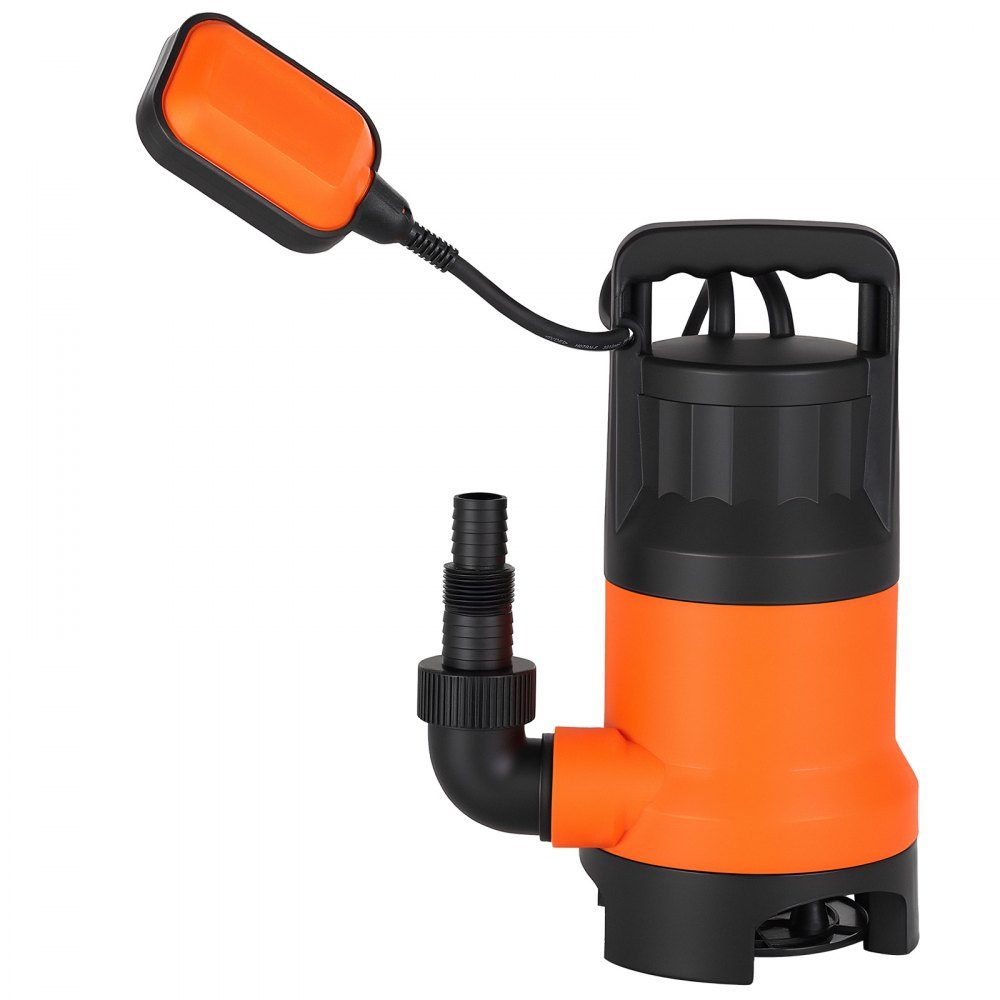 650W submersible pump, 15000L/h, PP-GF20 dirty water pump for wastewater, dirty water & pure water with automatic float switch, 8m delivery height, for pools, ponds, flooded areas