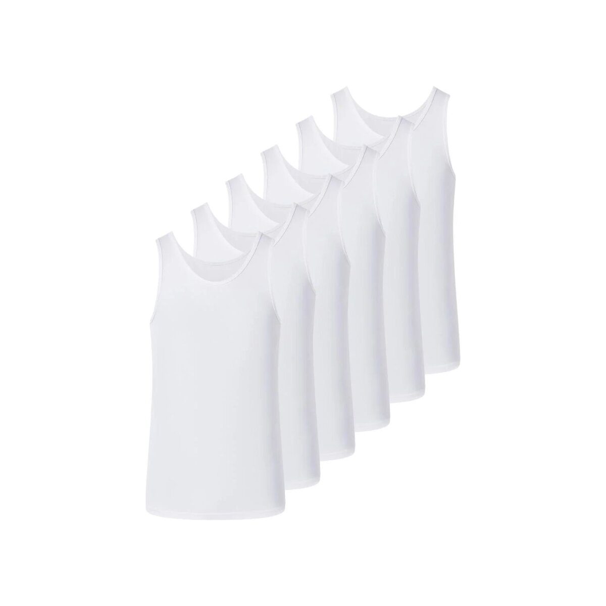 esmara® MEN Herren-Achselhemden, 6 Stück, 5/M, weiß