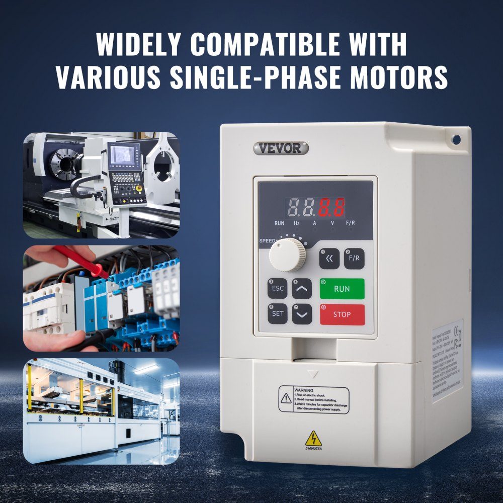 Convertisseur de fréquence VFD 4 HP 3 kW, 14 A, entrée 1/3 phase AC 220 V vers sortie triphasée AC 0-220 V, convertisseur de fréquence entrée 50/60 Hz, sortie 0-2000 Hz VFD pour contrôle de vitesse du moteur de broche