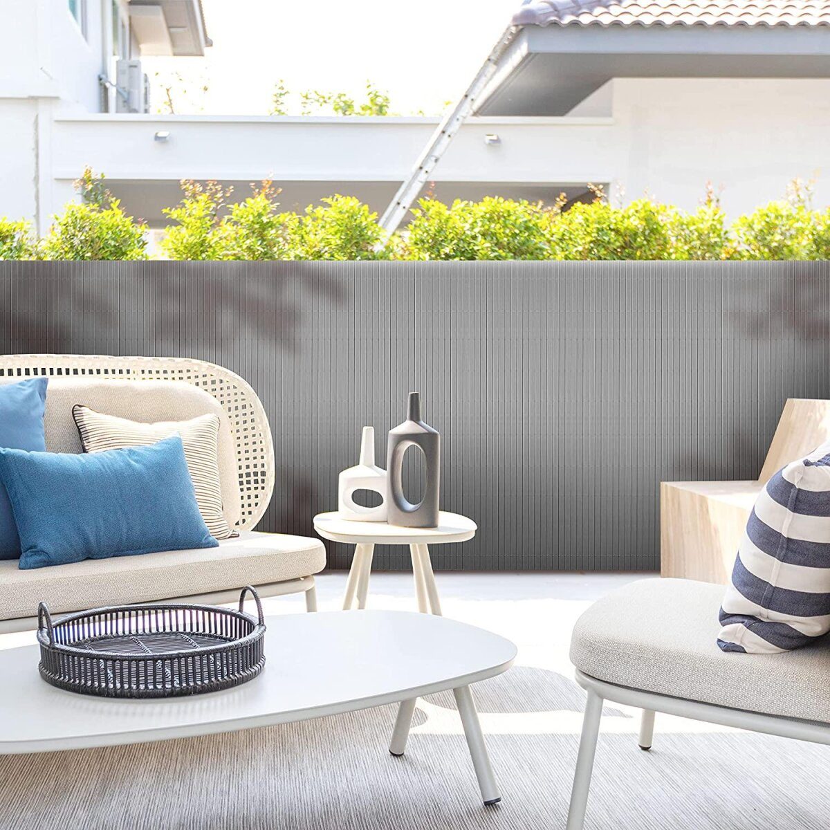 Ribelli Sichtschutzmatte, aus PVC, 90 x 400 cm, anthrazit