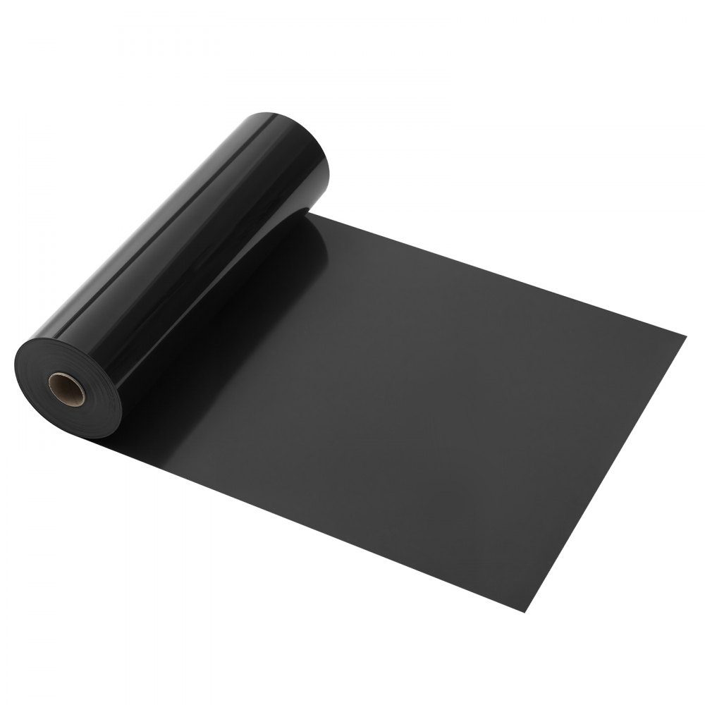 Film de transfert thermique en vinyle (304,8 x 21336 mm) Noir brillant HTV Rouleau de vinyle thermocollant compatible avec les machines de découpe pour divers matériaux T-shirts Coussins Chapeaux