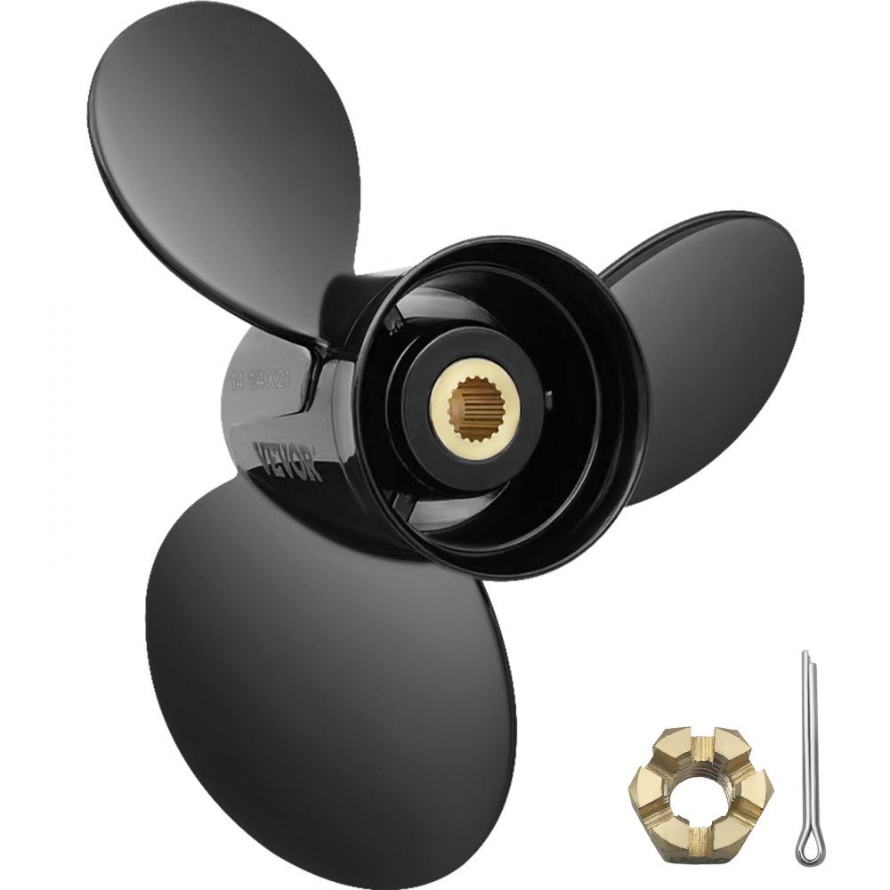 Outboard Propeller Replaces OEM 3817469 3 Blade Aluminum Boat Propeller with 14-1/4 x 21" Pitch Compatible with Volvo Penta SX Drive All Models 19 Splines Right Handed