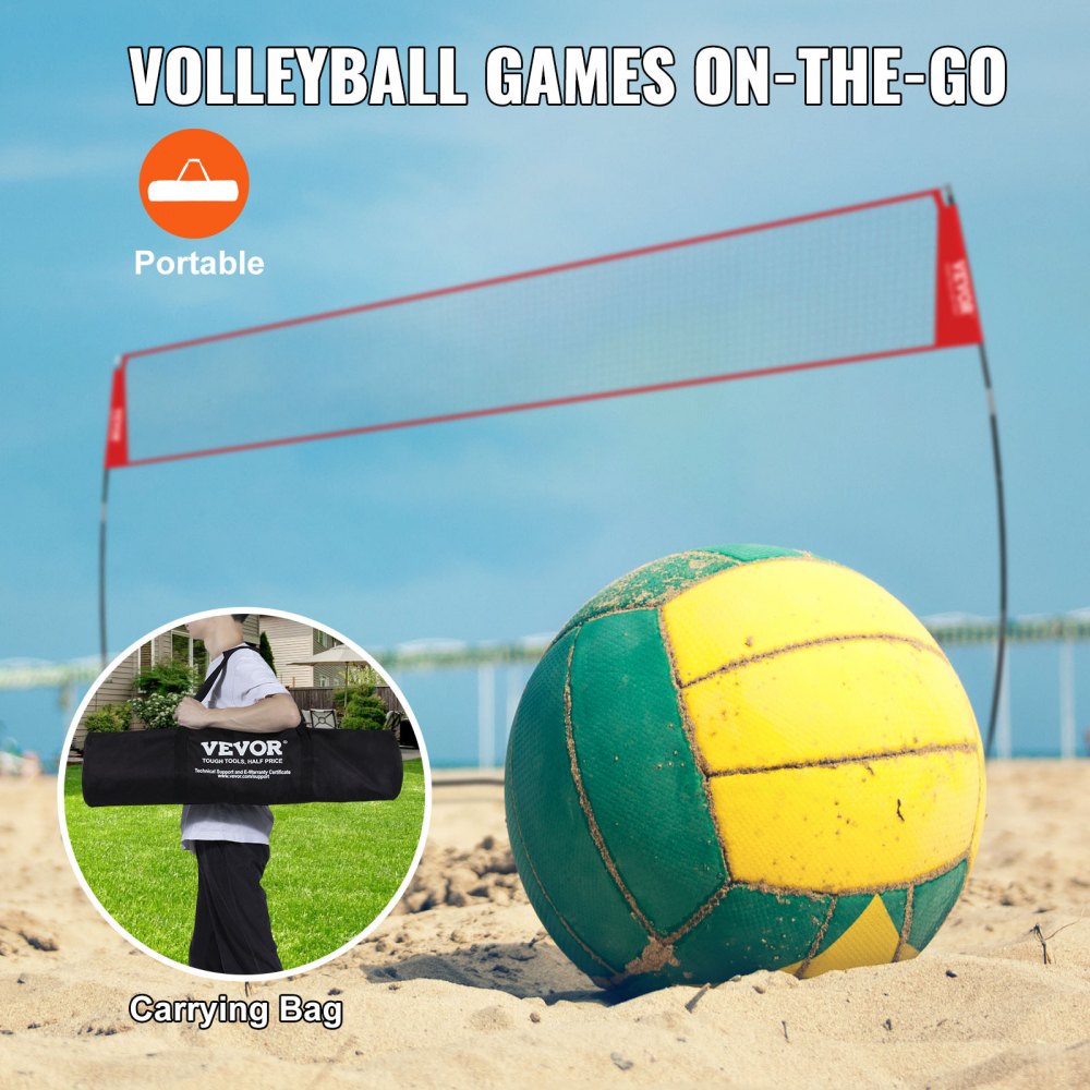 Volleyball Net Height-Adjustable Volleyball Net Set, 4.3 x 2.3-2.4 m Portable Beach Volleyball Net, Volleyball Net Foldable Volleyball Net with Volleyball & Carry Bag, for Garden, Beach Volleyball Net Height-Adjustable Volleyball Net Set, 4.3 x 2.3-2.4 m Portable Beach Volleyball Net, Volleyball Net Foldable Volleyball Net with Volleyball & Carry Bag, for Garden, Beach