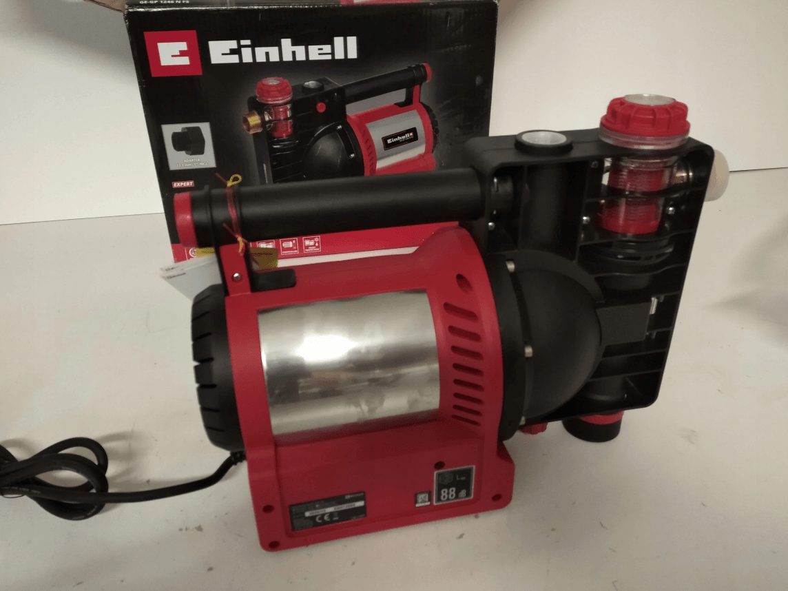 Einhell tuinpomp GE-GP 1246 N FS (1.200 watt, 4.600 l/u, 5 bar leveringsdruk, watervul-/vervuilings-/zuigindicator, droogloopbeveiliging, verbranding/thermische beveiliging, doorstroomsensor met LED, terugslagklep)