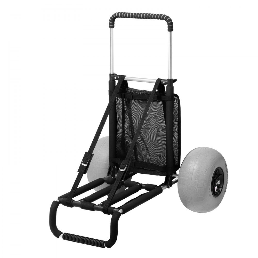 Beach Wagon, Handcart, Sand Wagon, Beach Wagon, 74.84 kg Load Capacity, Folding Aluminum Sand Wagon, 685 to 1135 mm, Height Adjustable, Heavy Duty Beach Wagon