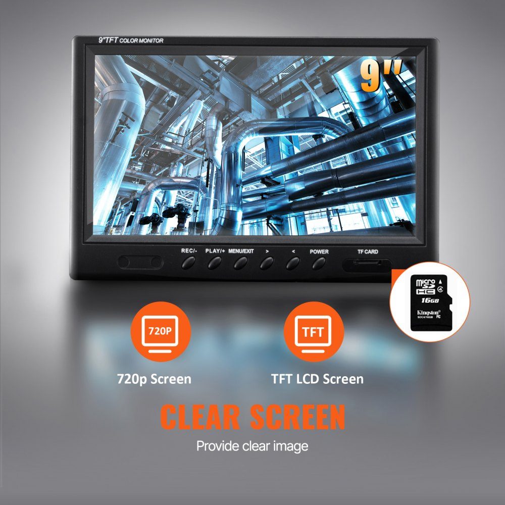 Pipe camera inspection camera, sewer camera, pipe inspection camera 228.6mm, 720p screen, pipe camera 119.79m