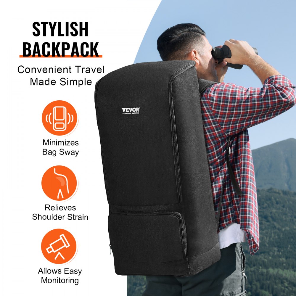 Sac de transport pour télescope, 76 cm, sac de transport pour télescope avec sangle sécurisée, poches et bretelles confortables, sac de transport pour télescope absorbant les chocs pour tube optique et trépied, sac de contrepoids Sac de transport pour télescope, 76 cm, sac de transport pour télescope avec sangle sécurisée, poches et bretelles confortables, sac de transport pour télescope absorbant les chocs pour tube optique et trépied, sac de contrepoids