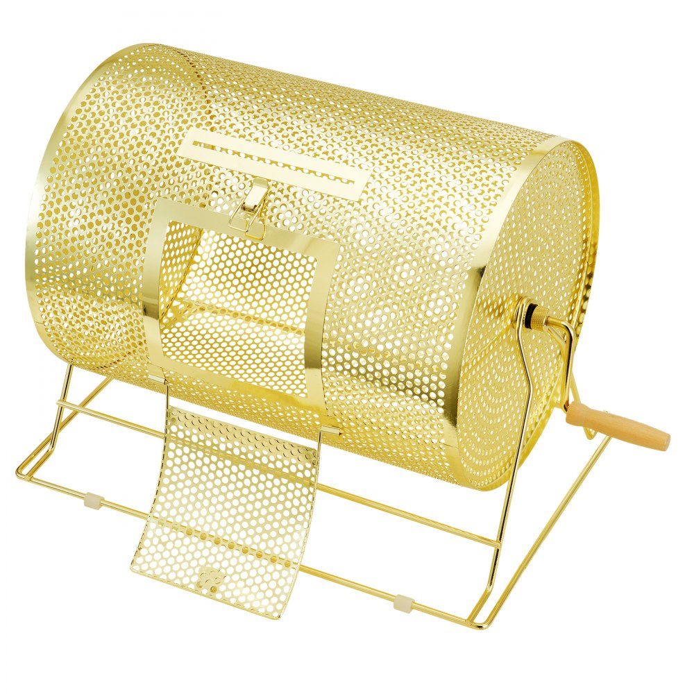 Lotto drum Glückskind 5000 tickets or 300 raffle balls capacity, professional lottery rotating cage made of metal, lottery turntable, lottery box for lottery games Golden
