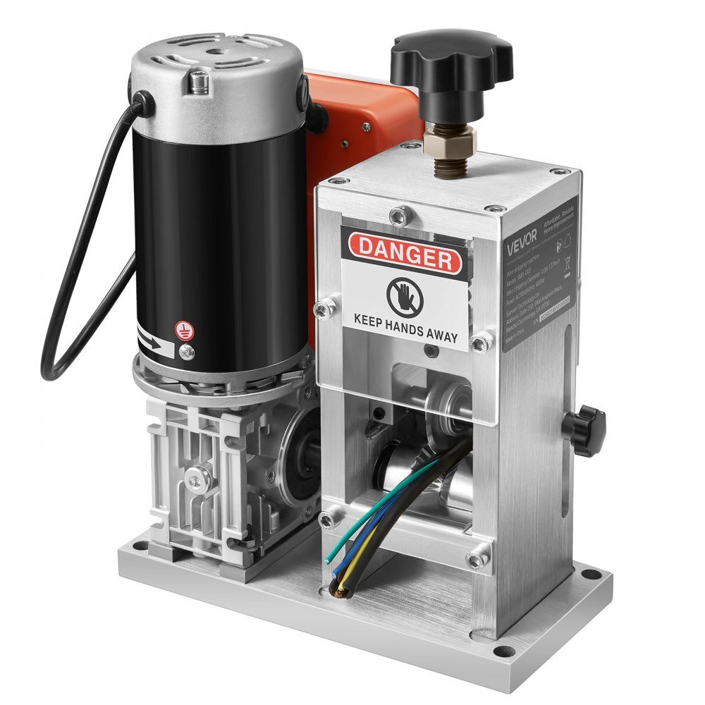 Machine à dénuder les fils électriques 1,5-40 mm 400 W Dénudeur de câble motorisé 9,84 IPS (15 m/min) Éplucheur de fil avec lames, rouleaux en forme de V, ventilateur de refroidissement, machine à éplucher les câbles