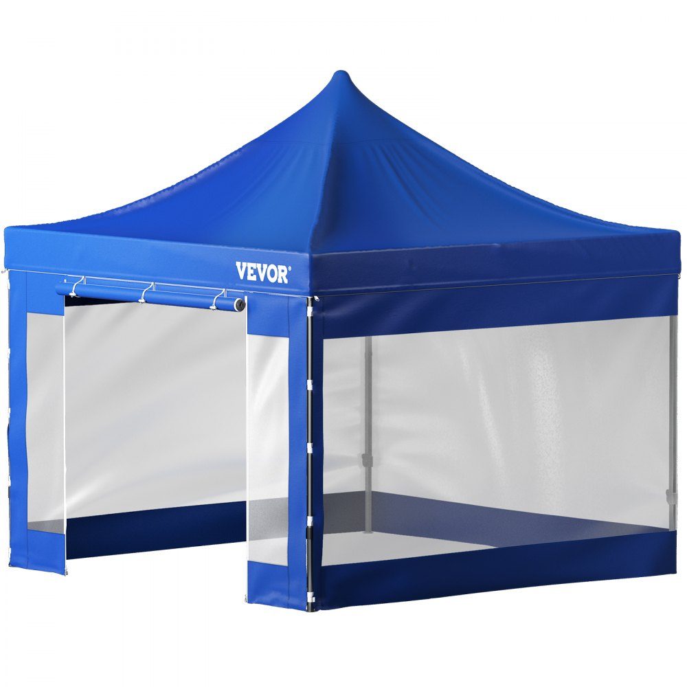 Składana altana 3x3 m Składana altana 240 g Powlekany PCV Poliester Pop Up 1,95-2,13 m Regulowany namiot imprezowy Namiot plażowy niebieski na wesela lub inne zajęcia komercyjne