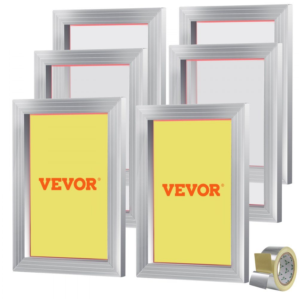 6 Pcs Aluminum Alloy Screen Frame Screen Printing Press 10x14 inch Screen Printing Machine Accessories 110 Mesh Acid Resistant and Non-deformable for Pillowcases, Fabrics, Paper, Copy Paper etc