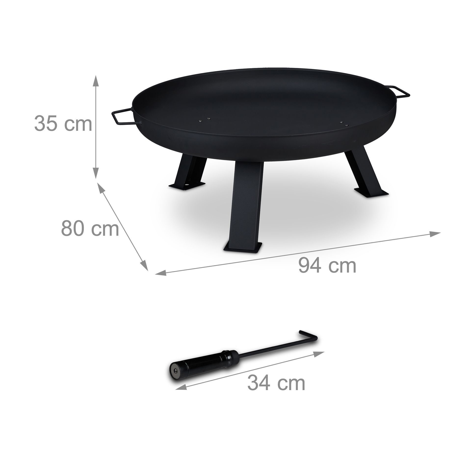 XXXL Designer Feuerschale Lagerfeuerschale Feuerstelle Garten Feuerkorb groß 80cm