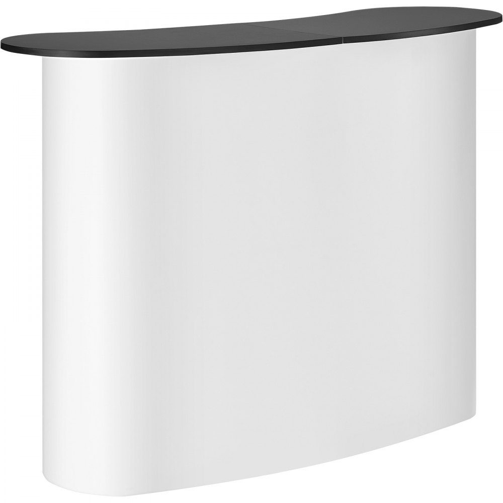 Tragbare Messetheke, Messetheke, 130 x 46,5 x 95 cm, Messestand, Ausstellungsthekenständer, faltbarer Promotion-Einzelhandels-Stehtisch, Pop-up-Podium mit Ablagefach, Tragetasche