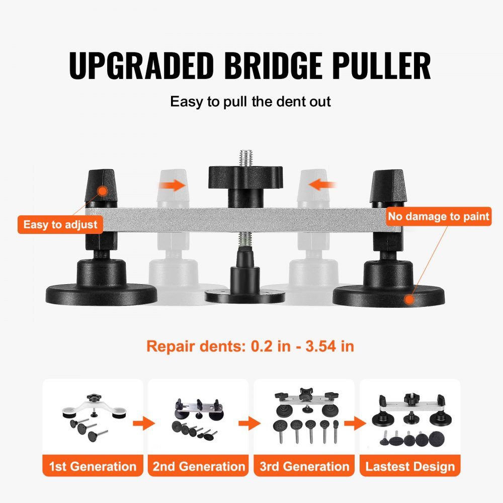 56 Piece Bridge Dent Repair Kit, Includes 20 Pull Tabs and 6 x Bridge Pull Tabs, Aluminum Dent Removal Tool for Cars, Refrigerators etc