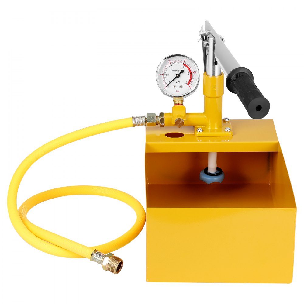 Druckpumpe, max. 25 bar, Füllpumpenset mit Einzelventil und Manometer, 5 L Wassertank, 1 m Schlauch mit 1,27 cm Außengewindeanschluss für Rohre