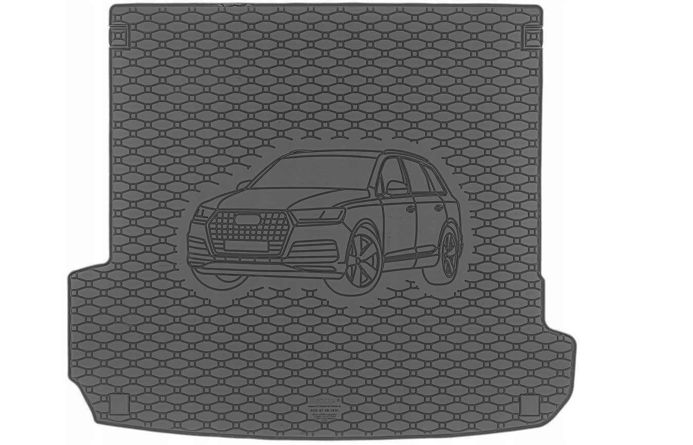 Bac de coffre VIP Exclusive pour Audi Q7 II 2015 - bac de coffre avec motif de rangement en caoutchouc