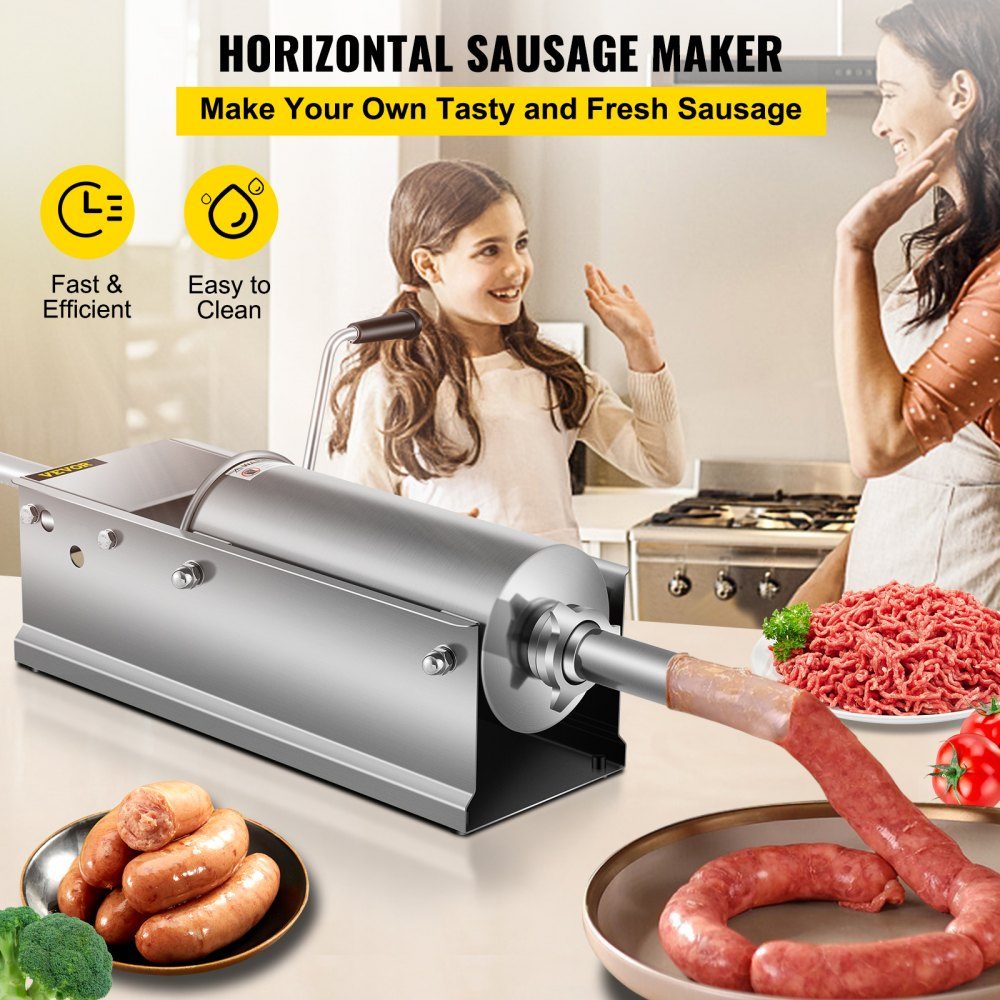 Sausage Filler 5L Meat Grinder Sausage Machine Sausage Filling Machine Horizontal Stainless Steel Sausage Syringe