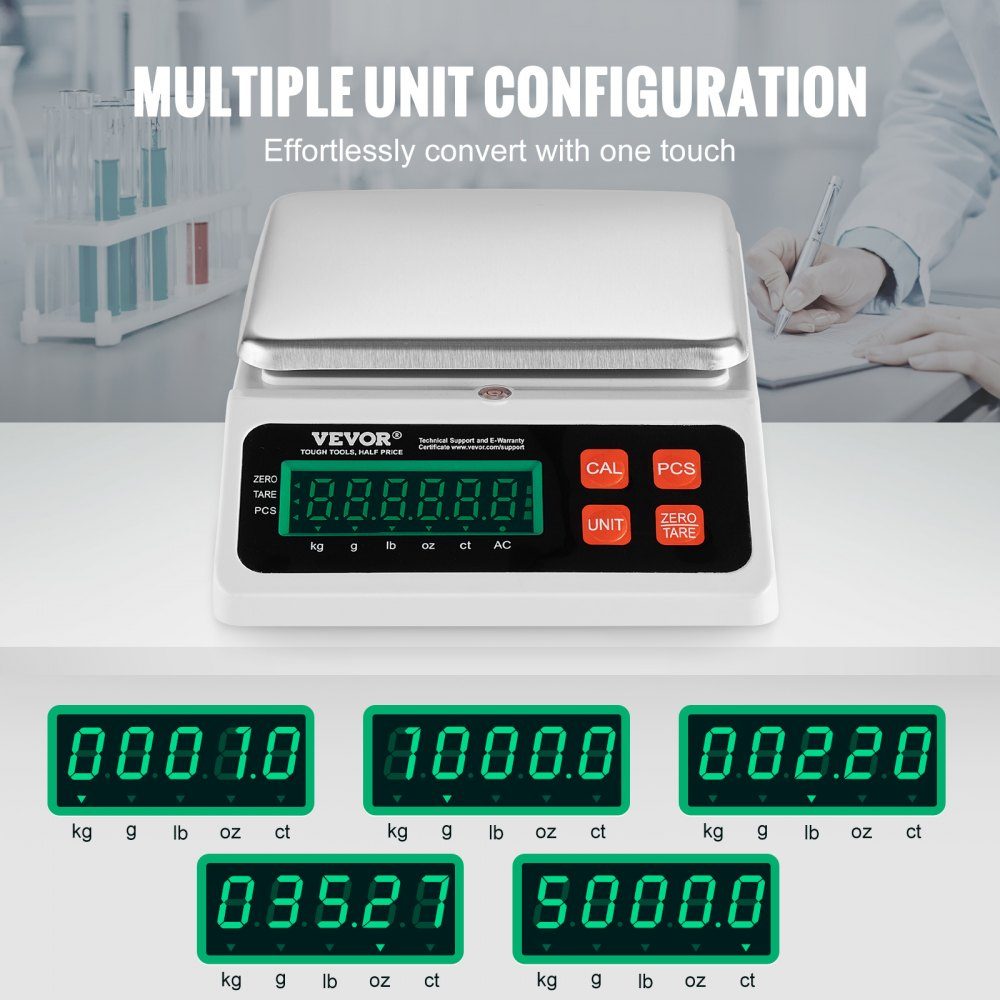 Industrial Counting Scale 10kg x 0.1g Digital Scale for Parts and Coins g/kg/lb/oz/ct Units Electronic Precision Scale Inventory Counting Scale Kitchen Jewelry Counting Scale with LED Screen