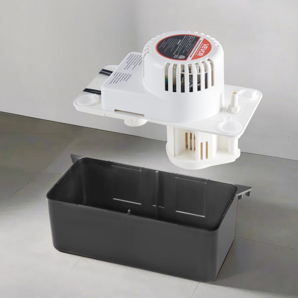 Condensate Extraction Pump, Condensate Pump, 1/50 HP 1.89L Tank, Automatic AC Condensate Pump with Float Switch and 6m Hose for Air Conditioner, Dehumidifier, Ice Maker, Water Drain, Black