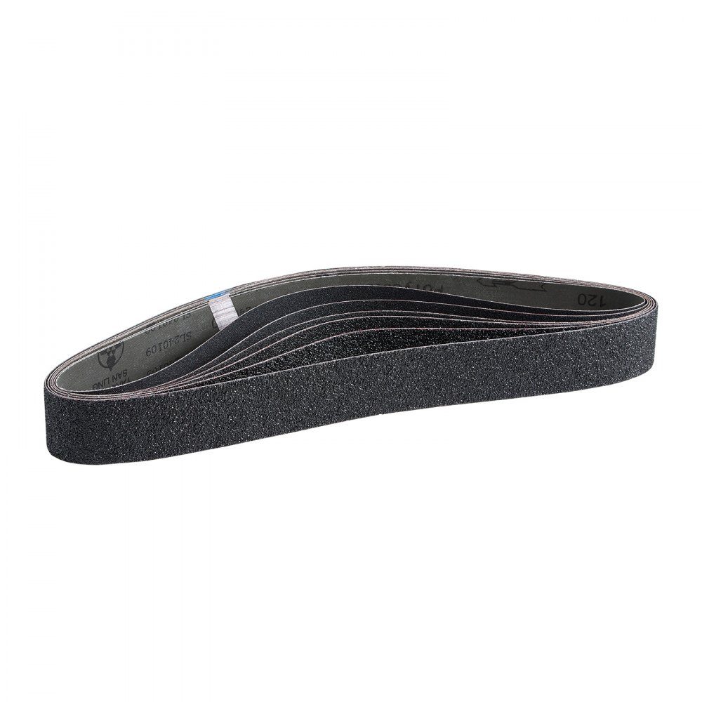 Sanding belts, 50x1066mm, 6 pieces (grit 36/40/60/80/100/120), made of silicon carbide, belt sandpaper belt sander, for metalworking, composite materials & plastic finishing