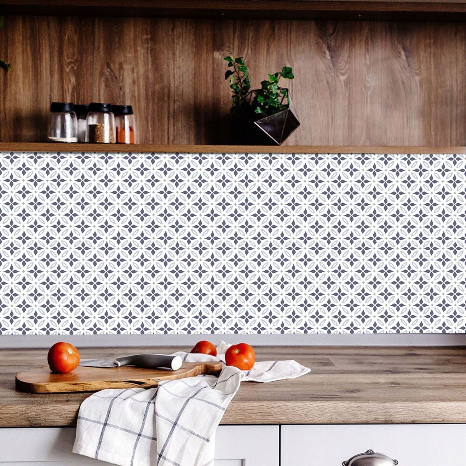 9x self-adhesive PVC tiles, 30x30 cm, SPANISH PATTERN