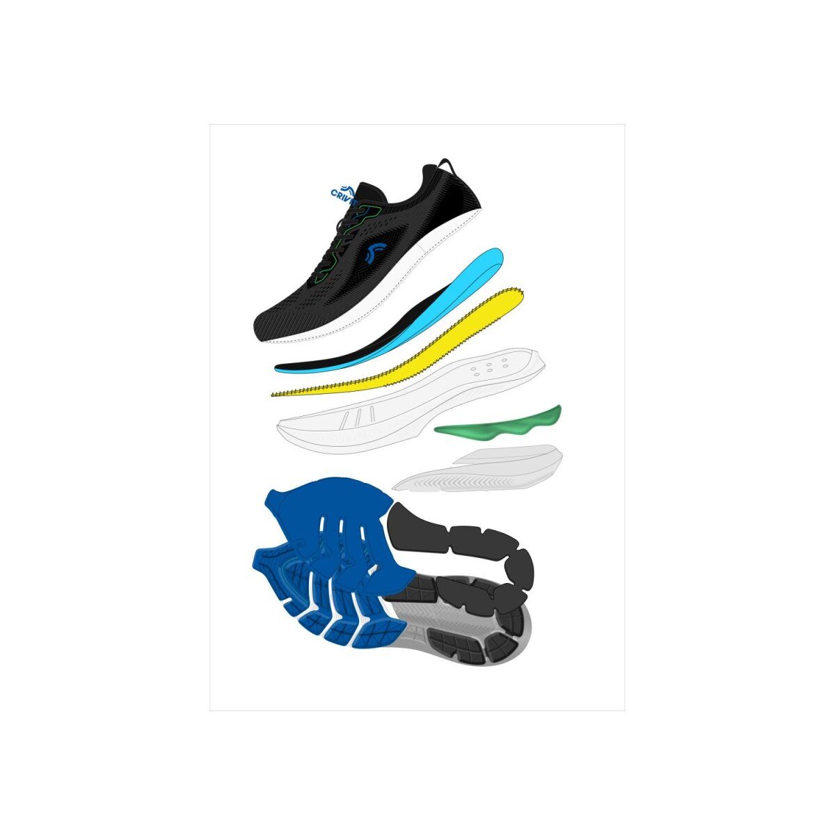 CRIVIT hardloopschoenen voor heren, met dempende EVA-tussenzool
