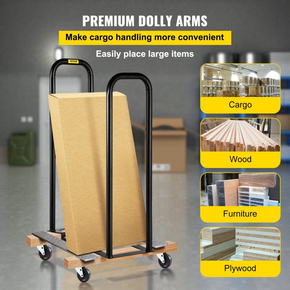 Dolly Converter, 33cm Width x 97cm Height, Steel Converter Arms, 137kg Load Capacity, Transport Trolley, Plate Dolly Handling Equipment