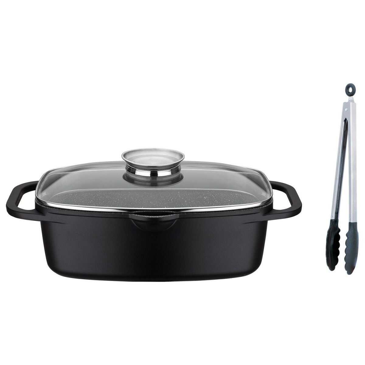 GSW universal roaster Gourmet Granit 33 x 21 cm incl. serving tongs 30 cm