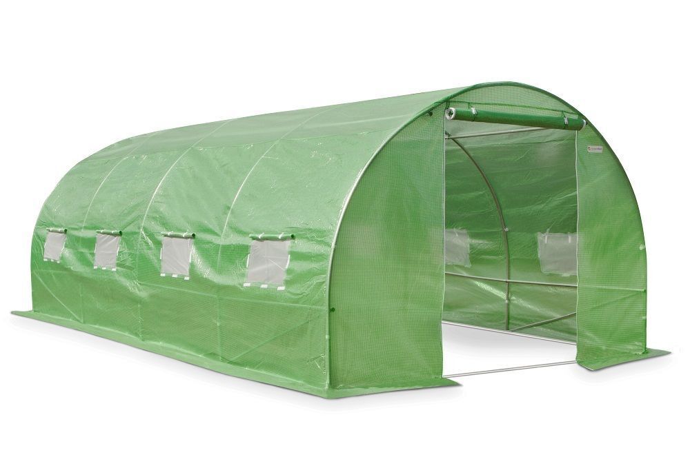 GARDEN GREENHOUSE Greenhouse polytunnel with metal frame 3x6m green