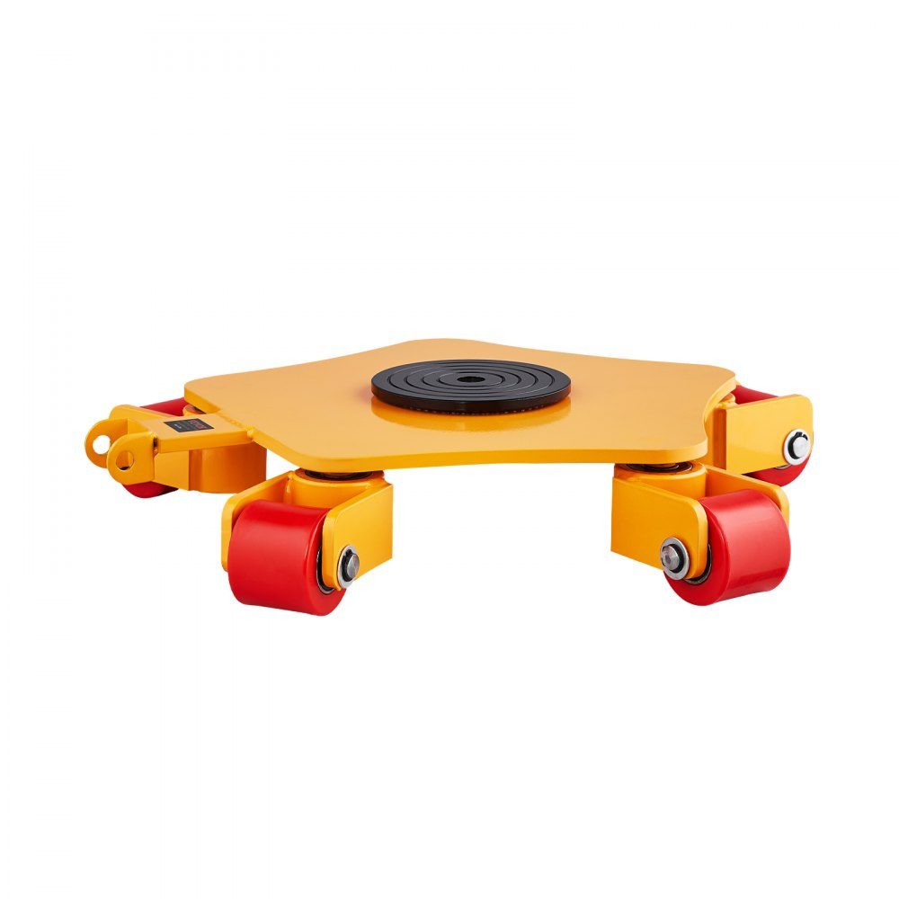 Machine Roller 4T, Machine Transport Roller, Machine Transport Roller with 360° Swivel Cap and PU Swivel Casters, Heavy Duty Industrial Machinery Furniture Trolley with Handle for Warehouse Workshop
