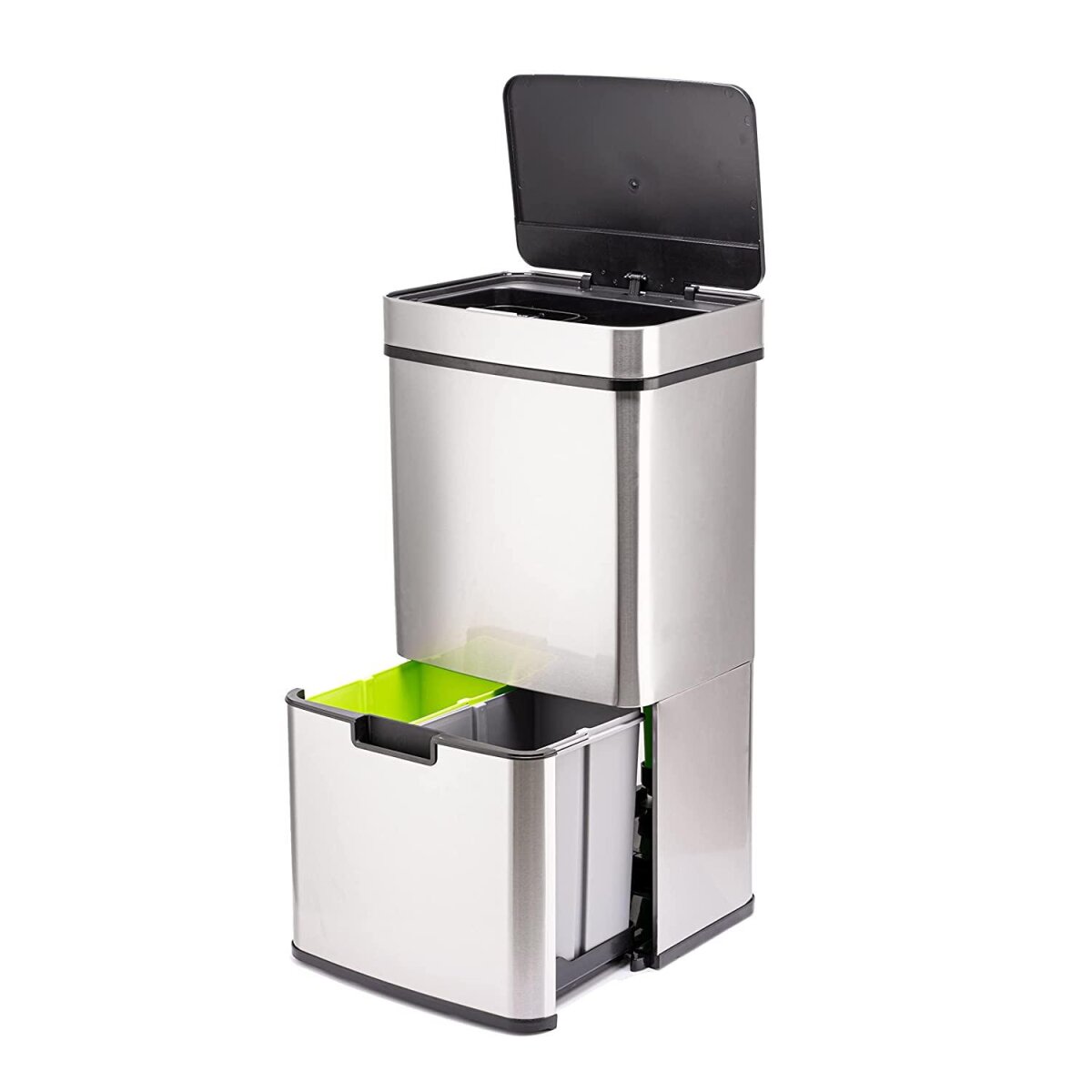 Ribelli Sensor trash can, 4 compartments, 72 L, silver good Ribelli Sensor trash can, 4 compartments, 72 L, silver good