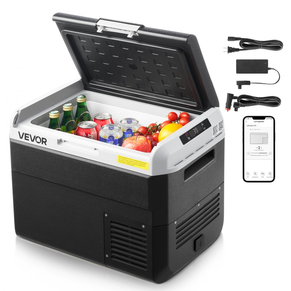 Glacière à compresseur Réfrigérateur de voiture portable 30 L avec température réglable et contrôle par application Réfrigérateur 12/24 V DC et 100-240 V AC pour les voyages de camping en plein air et les camping-cars Glacière à compresseur Réfrigérateur de voiture portable 30 L avec température réglable et contrôle par application Réfrigérateur 12/24 V DC et 100-240 V AC pour les voyages de camping en plein air et les camping-cars