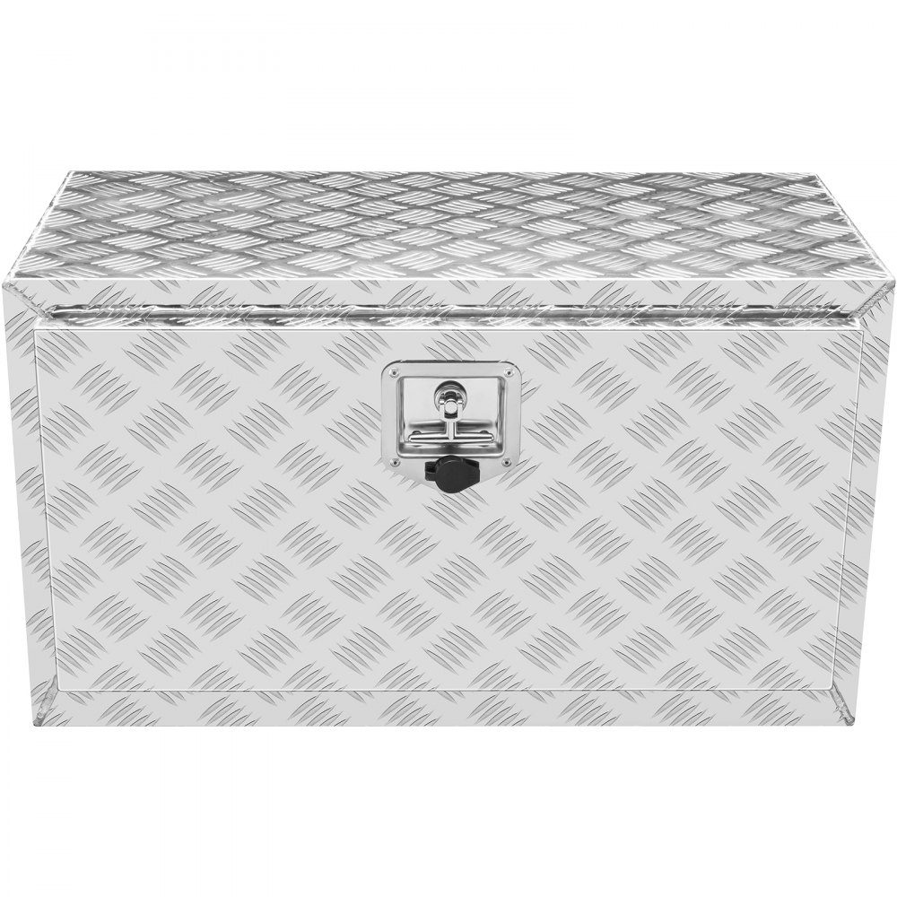 Truckbox Tool Box Trailer Box Tool Box 760x355x405mm Pickup Storage Box Aluminum Diamond Plate Tool Box with Lock and Keys Waterproof Trailer Storage Box