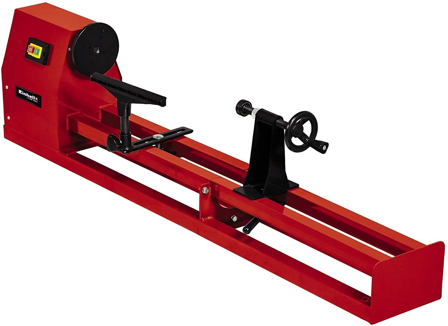 Tokarka Einhell TC-WW 1000/1 (400 W, maks. średnica toczenia 280 mm, prędkość obrotowa wrzeciona 890/1260/1760/2600 min-1, konik z końcówką wrzeciona, w zestawie zabierak czołowy, płyta czołowa)