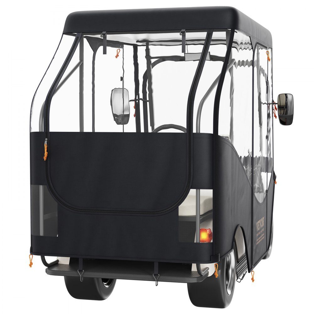 Clear Golf Cart Rain Cover 4 Person Golf Cart Cover 152x110cm 420D Polyester Waterproof Portable Mobile Golf Cart Storage Cover Fits EZGO TXT Golf Carts