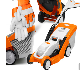 Tondeuse à gazon Stihl RME 339 C avec poignée confort + gants professionnels (1,2 kW, 37 cm) en kit