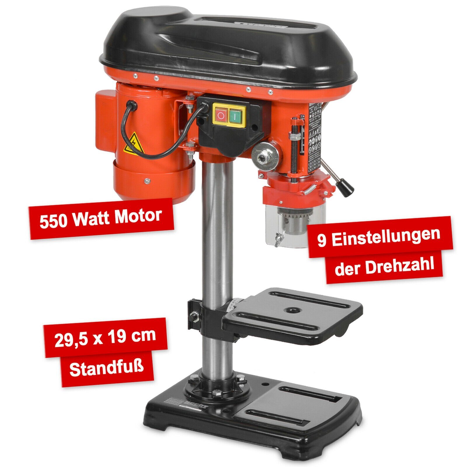 Perceuse sur pied, perceuse à colonne, 550W