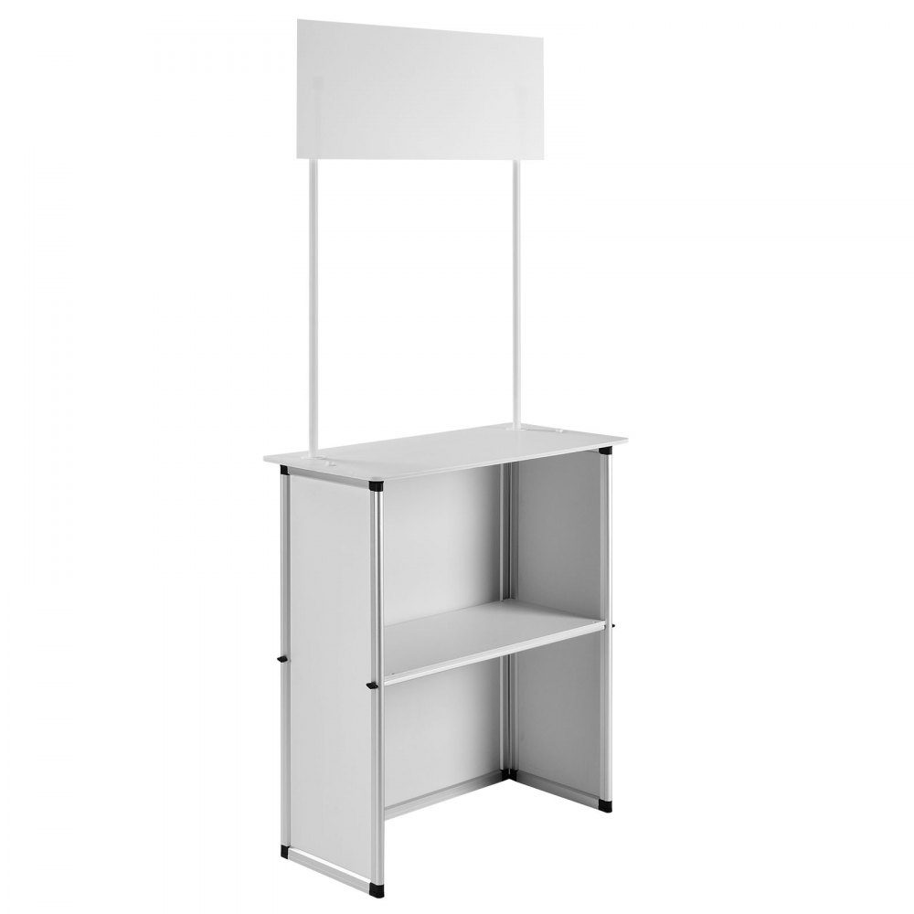 Tragbare Messetheke, Messetheke, 78,5 x 38 x 181,5 cm, Messestand, Ausstellungsthekenständer, faltbarer Promotion-Einzelhandels-Stehtisch, Empfangsmesseständer mit Ablagefach, Tragetasche