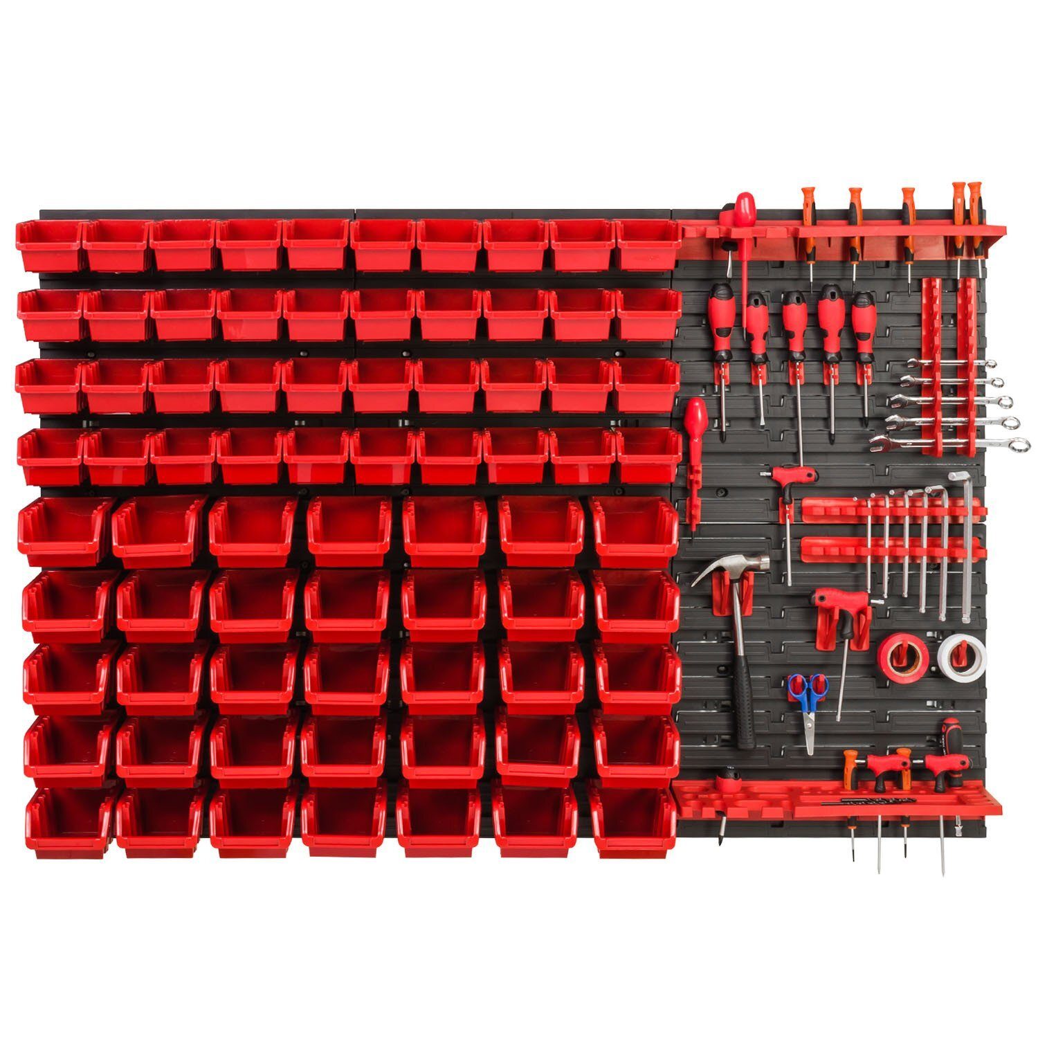 *BEST-SELLER* Ensemble mural à outils Porte-outils avec système de rangement mural perforé Étagère murale perforée à outils Ensemble d'étagères d'atelier