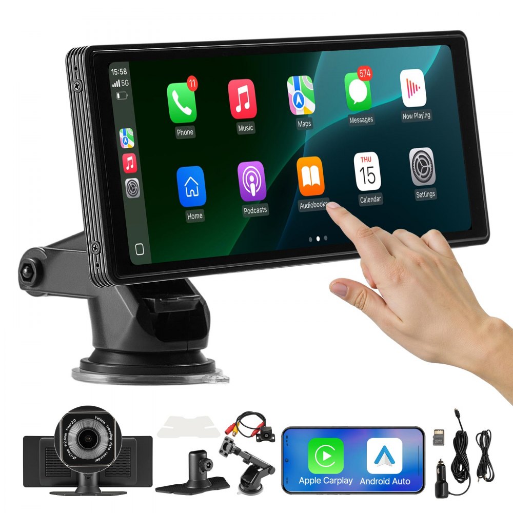 Bezprzewodowe radio samochodowe (254 mm), radio HD z ekranem dotykowym z Apple CarPlay i Android Auto, ekran CarPlay z przednią i tylną kamerą, sterowanie głosowe, Mirror Link, Bluetooth, nawigacja GPS Bezprzewodowe radio samochodowe (254 mm), radio HD z ekranem dotykowym z Apple CarPlay i Android Auto, ekran CarPlay z przednią i tylną kamerą, sterowanie głosowe, Mirror Link, Bluetooth, nawigacja GPS