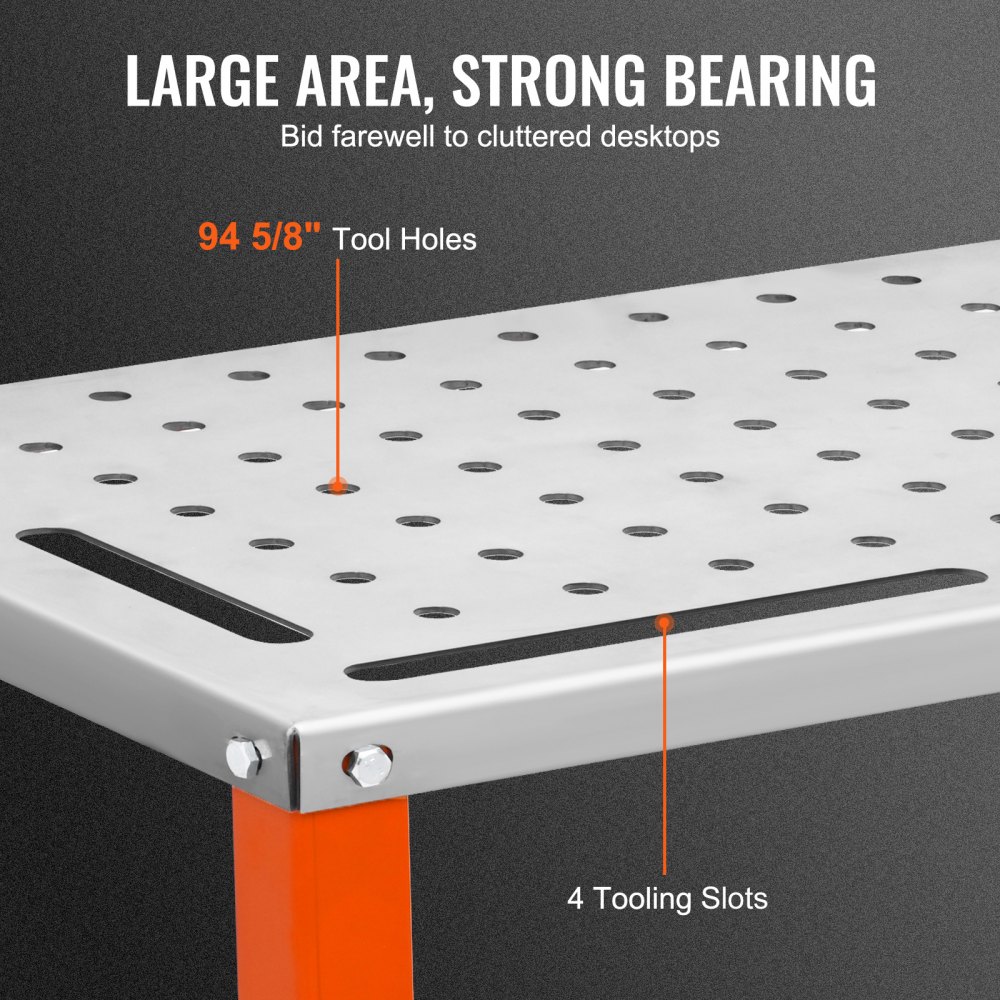 Mobiele lastafel 36" x 18" laswerkbank 1200 lb laadvermogen Gatentafel 94 gaten (φ 0,6") Werkbank Koolstofstalen werktafel Laswagen op wielen 4 gereedschapssleuven Mobiele lastafel 36" x 18" laswerkbank 1200 lb laadvermogen Gatentafel 94 gaten (φ 0,6") Werkbank Koolstofstalen werktafel Laswagen op wielen 4 gereedschapssleuven