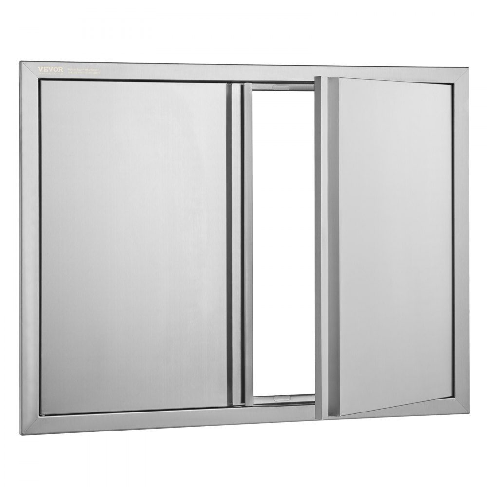 Grill Access Door 787x609mm Double Outdoor Kitchen Door Flush Mount Stainless Steel Door Vertical Wall Door with Retractable Handles for Grill Island Grill Station Outdoor Cabinet