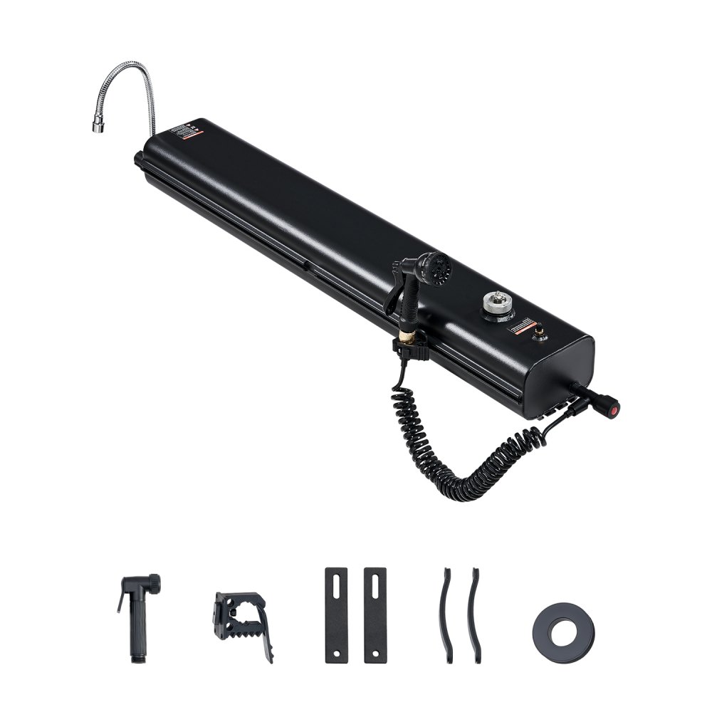 Roof rack water tank water storage for vehicles 17 L with 2 splash guard plates and T-slot, aluminum tank with high pressure connection, for trunks roll bar cross member