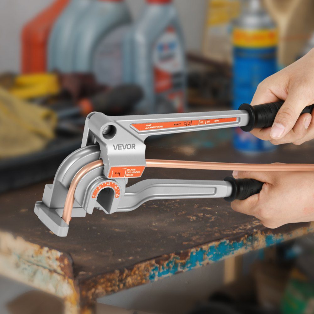 Pijpenbuiger, 6,35/9,525/12,7 mm OD, 3-in-1 pijpenbuiger met handmatig niveau, 180° buiggereedschap voor koperen aluminium buizen voor autoreparatie, HVAC, airconditioning