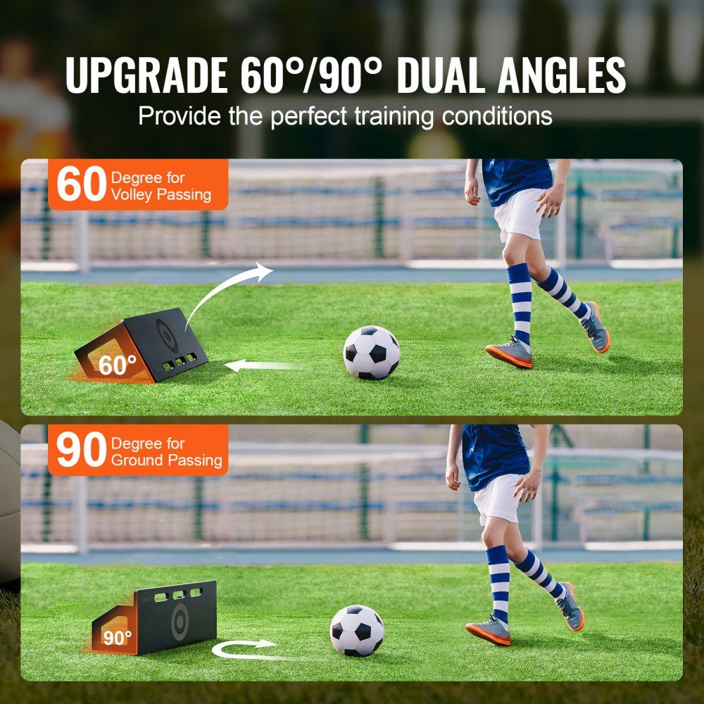 Fußball-Rebound-Board, tragbares Bounce-Board 80 x 30 cm, HDPE-Rebounder-Ausrüstung mit 2 Rebound-Winkeln, Trainingsboard-Rebounder-Kicker für Fußballtraining, Pass- und Schießübungen