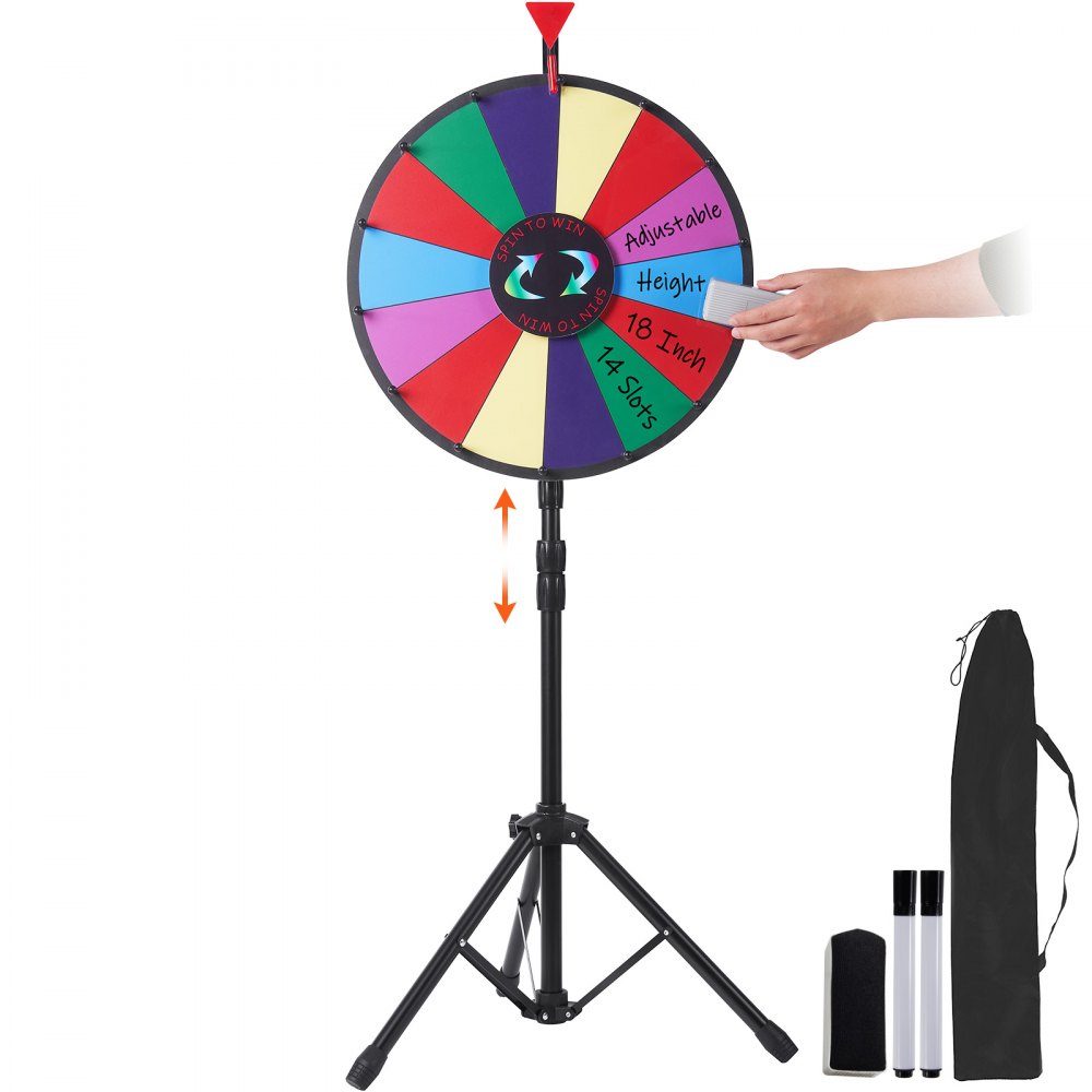 46 cm Roue de la Fortune Jouet Jeux de Roue Colorée pour Jeux de Loterie Jeux de Mots Roue de la Fortune Plaque Acrylique avec Mousse PVC 54 x 54 x 11 cm Roue des Prix Roue de la Fortune avec Trépied