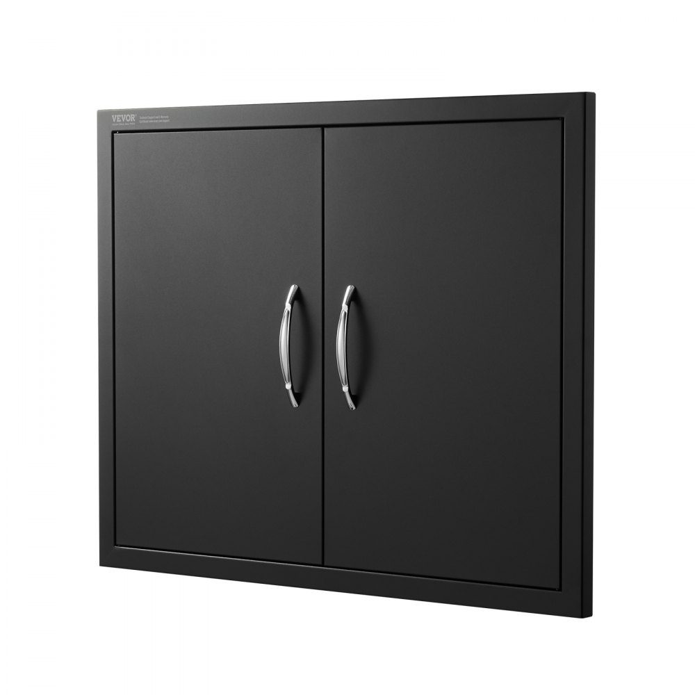 Grill-Zugangstür, 788 x 610 x 46 mm, doppelte Außenküchentür, bündige Montage, Kaltpaneeltür, vertikale Wandtür mit Griffen für Grillinsel-Grillstation (Edelstahl + ölgespritztes Produkt)