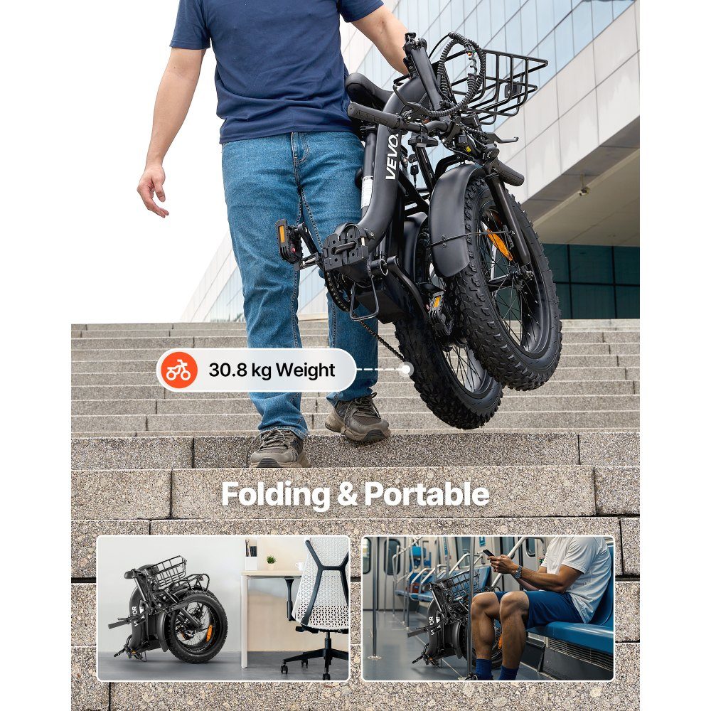 250W electric bike for adults with large removable 25Ah battery, 36V brushless motor with 25km/h, up to 70km maximum range, 7-speed pneumatic e-bike